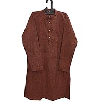 Latest Chikan Men’s Cotton Regular Textured Long Kurta Full Sleeves – Casual Ethnic Wear�