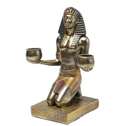 📜 TRADIZIONI EGIZIE - Immergiti nell'affascinante atmosfera dell'antico Egitto con questa statua del Faraone Offerente, alta 19 cm. Catturando l'essenza stessa della spiritualità e della ricchezza di questa antica civiltà, questa statuetta offre una rappresentazione dettagliata di una divinità egizia, perfetta per l'arredamento della casa, da collezione o come regalo originale.