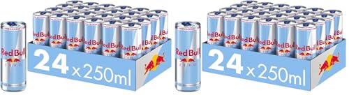 Red Bull Energy Drink Zero - 24er Palette Dosen - Getränke ohne Zucker und Kalorien EINWEG (24 x 250 ml) (Packung mit 48)