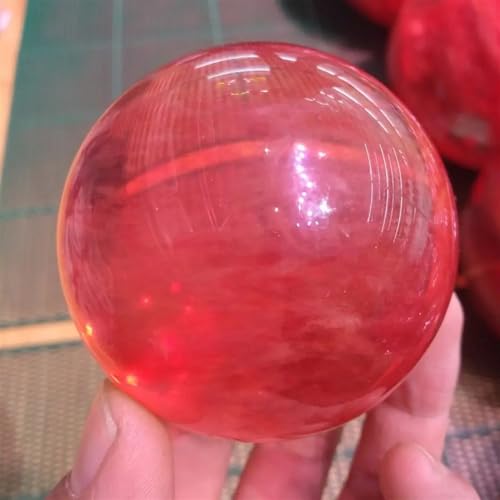 Boule de cristal rouge en pierre de fusion pour décoration de maison