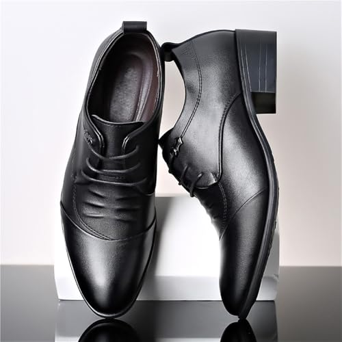 Men's Low Cut Height Increasing Soft Sole White Leather Lace Up Wedding Shoes2