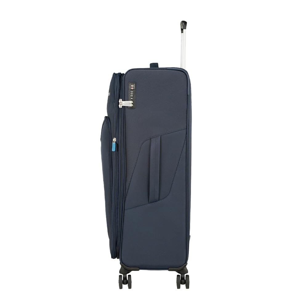 American Tourister Summerfunk - Spinner L, Erweiterbarer Koffer, 79 cm, 109.5/119 L, Blau (Navy)