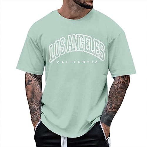 T-Shirt d'été Homme Imprimé Petit Arbre Graphique Chic en Col Rond Classique