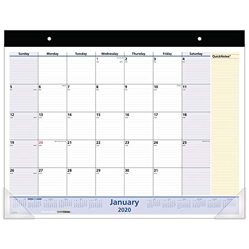 AT-A-GLANCE 2020 Desk Calendar, Desk Pad, QuickNotes, 21-3/4