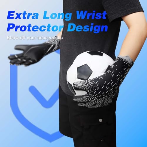 QUICARD Goalkeeper Gloves, Good Grip Football Goalkeeper Gloves in Sizes 6/7/8/9/10, Strong Receiver for Men Boys, Teenagers - Image 2