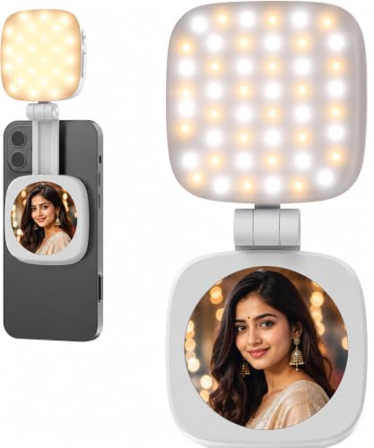 Primate Magnetic Selfie Light for iPhone & Android, 360° Rotatable LED Fill Light with Magnetic Ring, Portable Clip-On Selfie Lamp for Photography, Vi