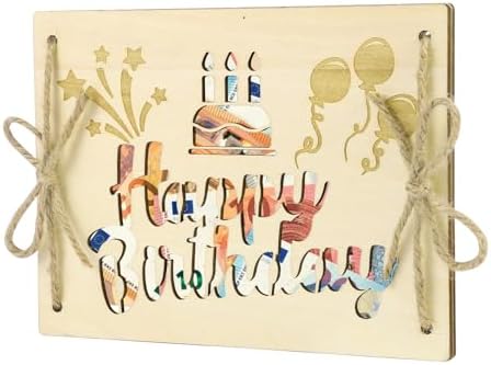 Tarjeta De San Valentín Con Texto "I Love You", Hecha A Mano Con Madera De Bambú Auténtica; Tarjetas De Felicitación De Madera Para Cualquier Ocasión, Aniversario, Regalos Para Esposa