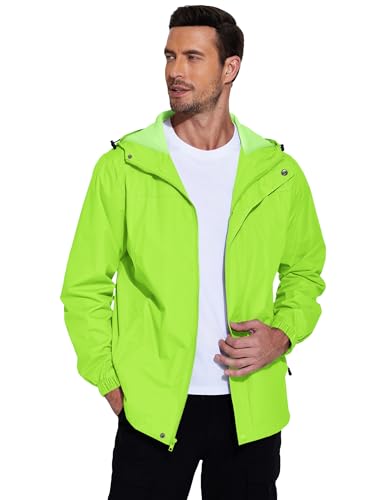 Image of COOFANDY Men's Rain Jacket Waterproof With Hood Lightweight Packable Shell Raincoat Windbreaker For Cycling Golf Travel