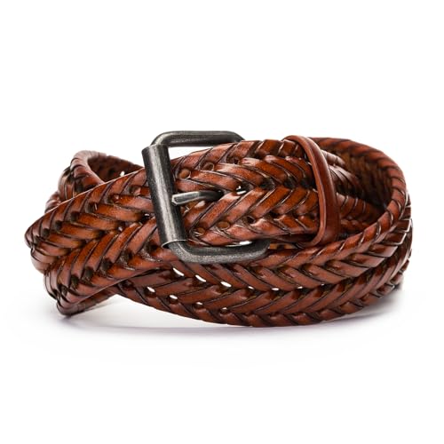 Mens Braided Belt for Jeans Pants Casual Belts with Classic Single Prong Buckle3