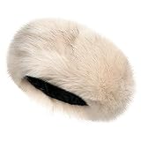 SUNFURA Women's Faux Fur Headband Winter Earwarmer Earmuff with Stretch, Khaki