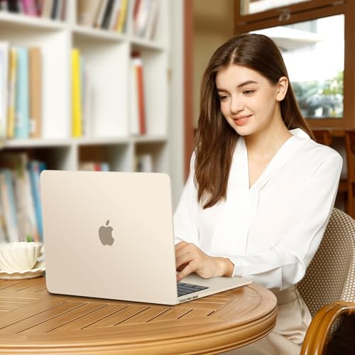Image of MOSISO Compatible with MacBook Air 13 inch Case M5 2026 M4 2025 M3 M2 2024-2022 A3449 A3240 A3113 A2681,Hard Shell&Keyboard Cover&Screen Film&Pouch for MacBook Air 13.6 inch Case, Starlight