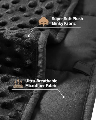 Image of Mr. Sandman Weighted Blanket for Adults, Heavy Blanket for Woman,Man Sleeping /Calm, Soft and Cozy Weighted Throw Blankets, Machine Washable, 48 x 72in, 15 lbs, Black