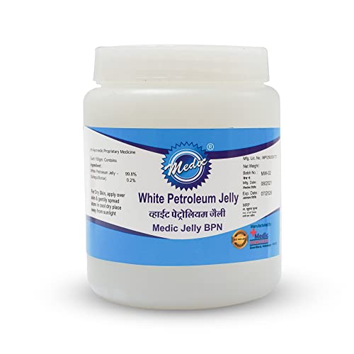 MEDIC REMEDIES Petroleum Jelly For Cracked Heals,Chapped Lips & Dry Elbows | All Skin Types | Winters Gel Petroleum Jelly for Preventing Skin Stains From Hair Dye (500 GM Pack of 1)