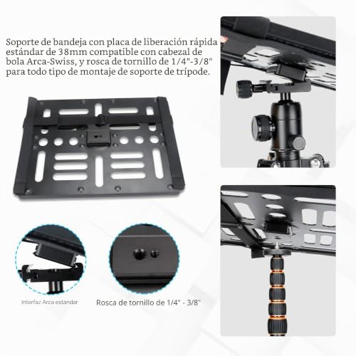 Miniatura 4 de Koolehaoda Soporte Para Bandeja De Proyector Soporte Para Ordenador Portátil, Para Montaje De Soporte Trípode De 1 4 -3 8 Y Compatible Con Arca Cabeza De Bola