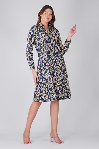 Image of Midi Dress for Women | Rayon A-Line Dress with Pockets | Casual Western Dress for Women | Comfortable Everyday Wear