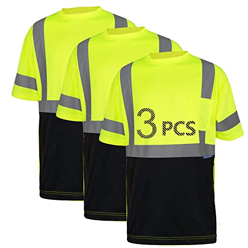Safety Shirt Short Sleeve High-Visibility Reflective Work Shirt