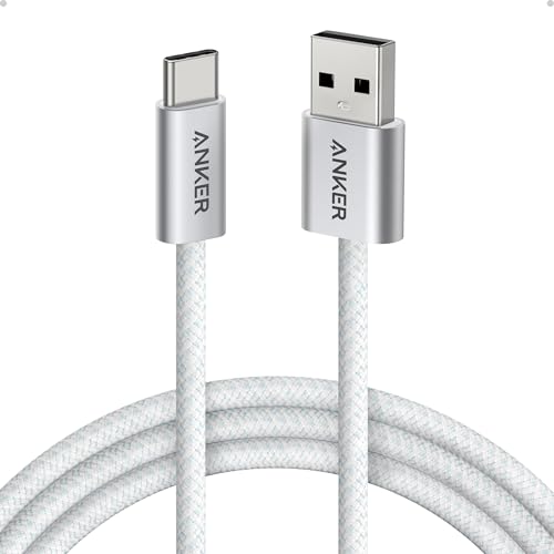 Anker Zolo USB to USB C Cable, Seamless CarPlay Connesction, Durable and Braided Type C Cable, Premium Look with Slim Connector, for iPhone 17/16 Series, iPad Pro, and More (White, 6FT) Whit