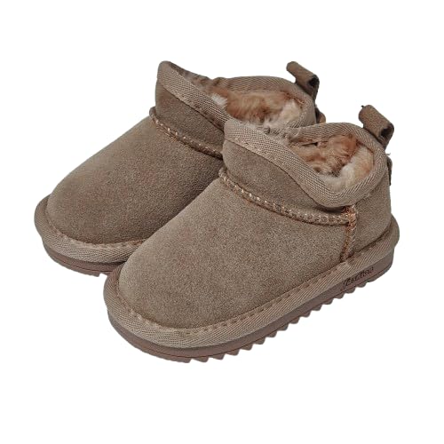 Unisex Kids' Suede Outdoor Slip-On Shearling Boots, Snow boots (red date, Little Kid, 11, Numeric Range, US Footwear Size System, 11.5, Medium)2