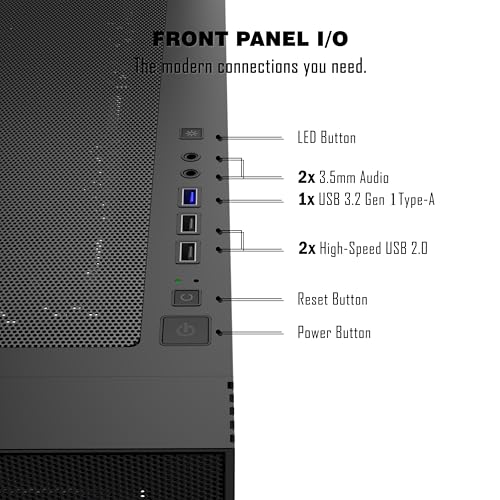 Image of KEDIERS PC CASE ATX 3 Case Fans Pre-Installed, Mid Tower Computer Case with Tempered Glass, Printed Walnut Wood Panels,Support 360mm Radiator,Black Gaming Desktop Case (H3)