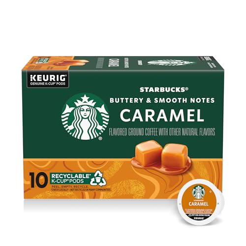 Image of Starbucks K-Cup Coffee Pods, Flavored Hot or Iced Coffee, Caramel, 10 Keurig Pods