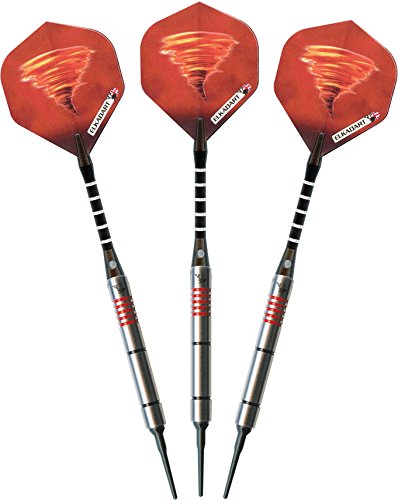 Elkadart Tornado 90% Tungsten Soft Tip Darts with Storage/Travel Case, 2 Black/4 Red Rings, 16 Grams