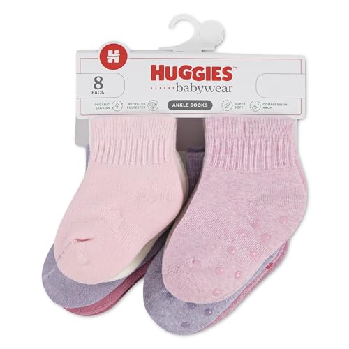 Image of HUGGIES Baby Multi-pack Lightweight Ankle Gripper Socks