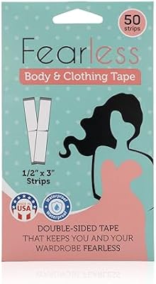 Fearless Tape Double Sided Clothing & Body Tape, 50 Strips for Outfit Security
