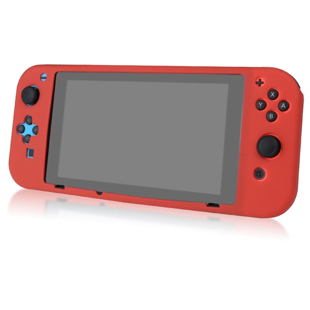 eWINNER Game Accessories Silicone Case for Nintend Switch Console Soft Sleeve for Handheld Mode (Red)