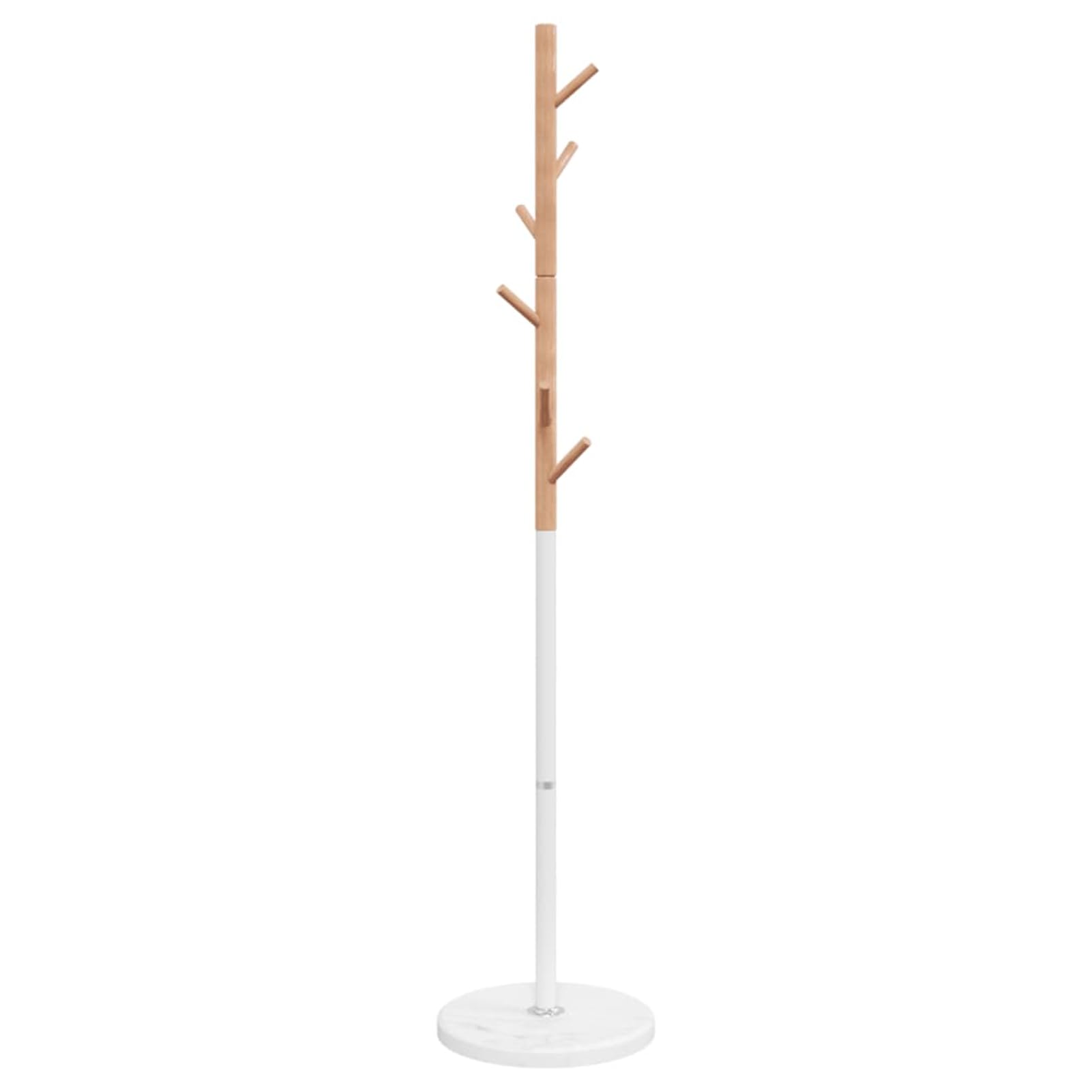 Garderobenständer aus Eisen und Buchenholz, weiß, 172 cm, für Flur und Wohnzimmer 377088
