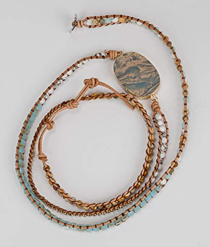 Spunkysoul 5 Wrap Bead Bracelet For Women With Agalmatolite, Jasper, Blue Agate, Labradorite And Hematite For Women #TOP4