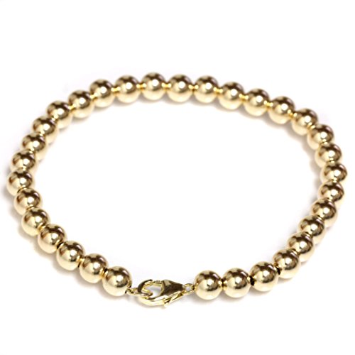 Seven Seas Pearls Beaded Bracelet 14K Yellow Gold With Lobster Clasp 5 Mm Beads 7" 1/2 (Yellow-Gold) #TOP10