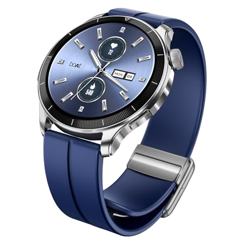 boAt Chrome Eon, Premium Metal Body, 1.43” (3.63 cm) AMOLED Round Display, AI Coach Health Insights, Advanced S1 Processor, Auto Heart Rate, HRV, VO2