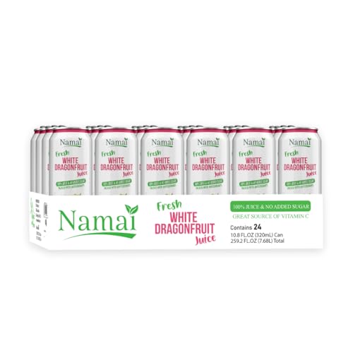 Image of Namai 100% Pure Dragonfruit Juice, No Added Sugar, Pack of 24 | No Preservatives, Never From Concentrate, 1 Ingredient Only: White Dragonfruit Juice