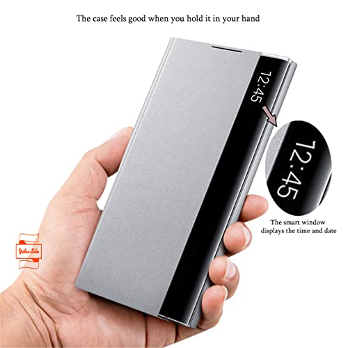 Yidai-Silu For Galaxy S22 Ultra Smart Case 【Business,Smart Window, Wake/Sleep Function 】 Leather Flip View Case Shockproof Anti-Scratch Stand Tpu Folio Cover For Samsung Galaxy S22 Ultra 6,8" - Black #TOP5