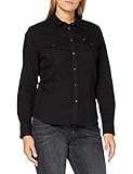 Tiene 2 bolsillos con solapas Lee Slim Western Shirt Camisa, Negro, S para Mujer