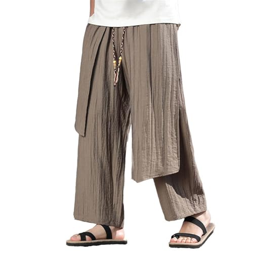 Men's Pants Spring Summer Retro Chinese Style Loose Fit Casual Elastic Waist Trouser