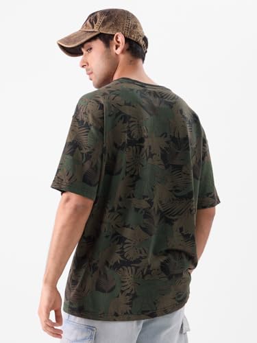 Image of The Souled Store Official Jurassic Park: Raptor Rumble Men and Boys Short Sleeves Round Neck All Over Printed Cotton Oversized T-Shirts