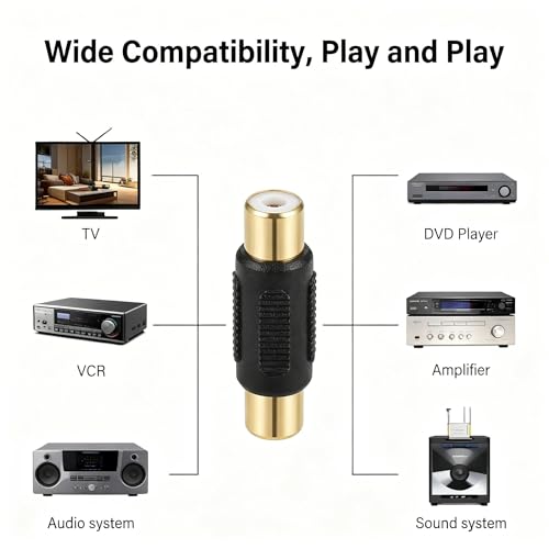 Conector RCA Hembra a Hembra Gold Plated 12 Unidades miniatura 4