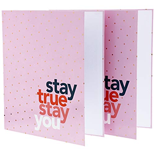 Paper Junkie 2 Pack 3-Ring Binders 1 inch Ring Pink Daily Planner - Gold Foil