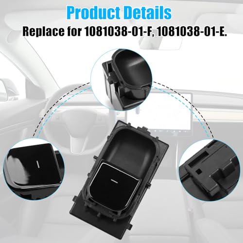 Image of Jaronx Compatible with Tesla Model 3 Window Switch 2017-2020 | Front Right Passenger side /Rear Door Power Window Control Switch Replace for 1081038-01-F, 1081038-01-E (Glossy Black)