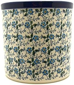 Polish Pottery Utensil Holder - Forget-Me-Knot