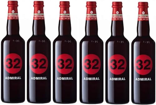32 Via dei Birrai – Admiral - Birra rossa doppio malto - Vegana, Non Filtrata, Non Pastorizzata – 6 bottiglie da 75cl – 6,3% vol.