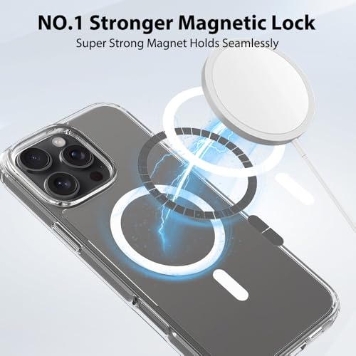 Image of iPhone 16 pro max Case [Compatible with Magsafe]Translucent Matte Phone Cover, [10 FT Military Grade Drop Protection] Slim Durable Shockproof Protective (Transparent Magnetic, iPhone 16 Pro Max)