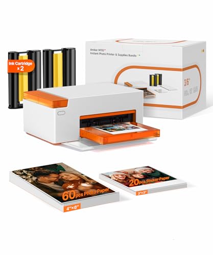Liene Amber M110 Bluetooth Photo Printer 80 Sheets, Portable Photo...