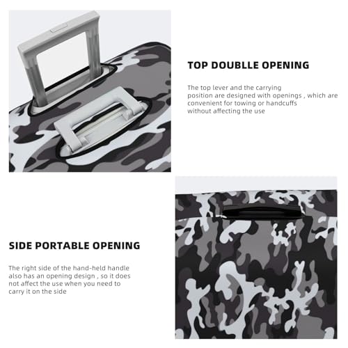 VOSERY Luggage Cover Protector Suitcase Cover - Black Grey White Camouflage High Elasticity Suitcase Covers Protector for Luggage (No Luggage)4