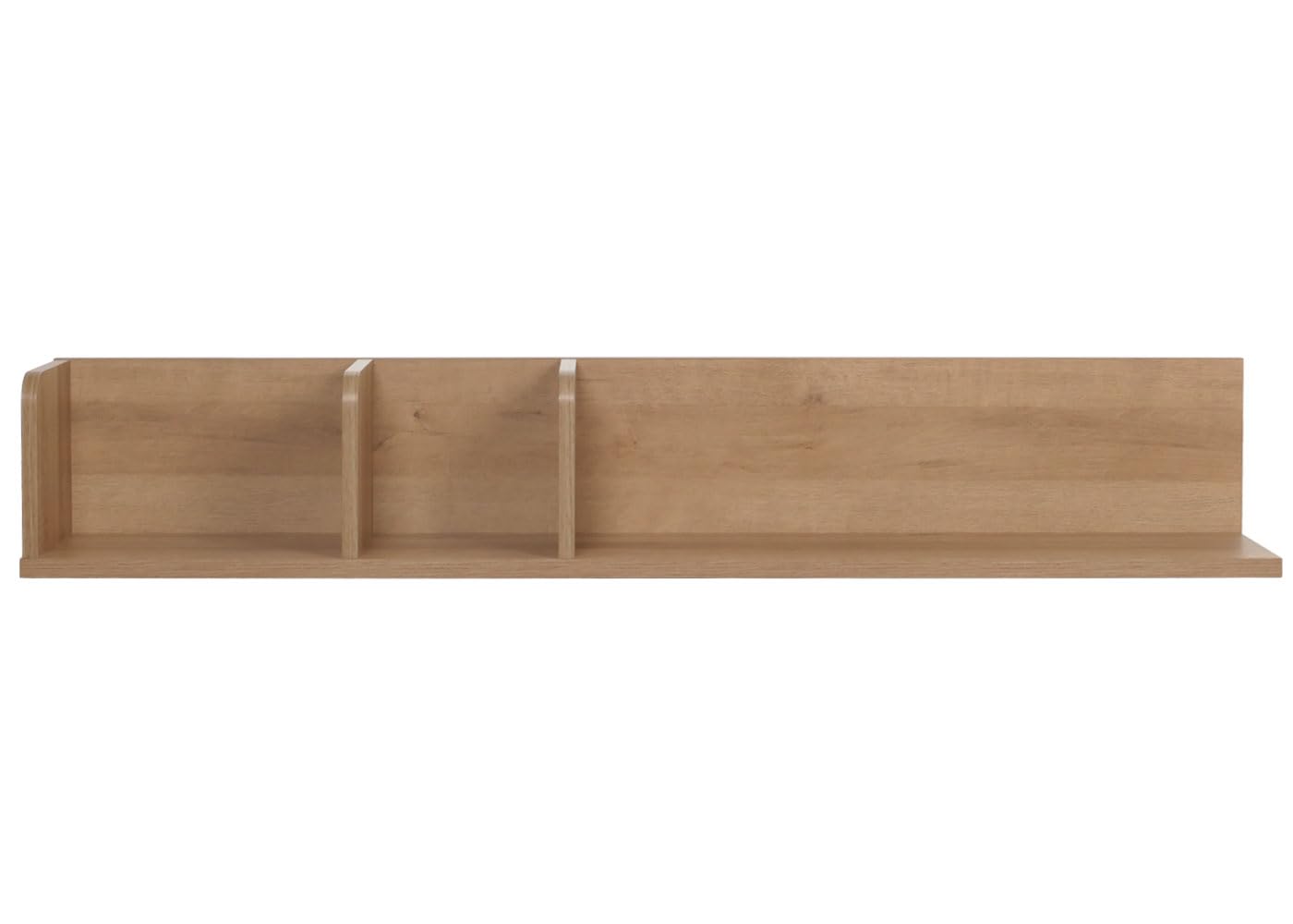 Mendler HWC-M48 - Estantería de pared (3 compartimentos, 20 x 120 x 21 cm), color natural | Estantería suspendida, estantería de madera, estantería flotante
