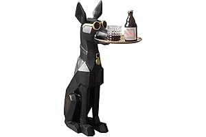 OLizee® Resin Dog Statue with Serving Tray