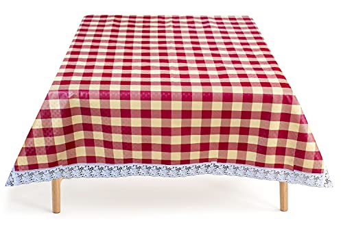 Image of The Furnishing Tree Waterproof Square Shaped 4 Seater Printed Center Table Cover Size 48x48 inches with White Border Lace