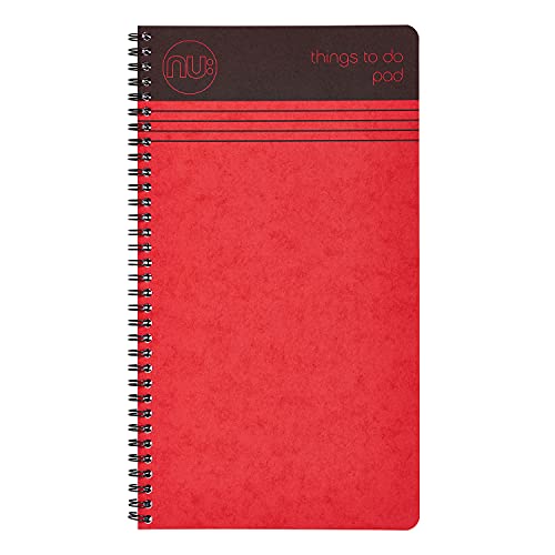 nu: Notebooks - Craze Cloud Range - Things to Do Pad - Wirebound Notebook - Stationery Notebooks - Ruled Notepad- Red - 110 Pages