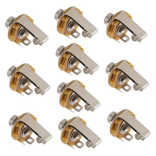 SAFIGLE Mic Socket for Guitar 10 Pieces 6.35mm Microphone Holder for Instruments Easy Install Stringed Instrument Mic Support